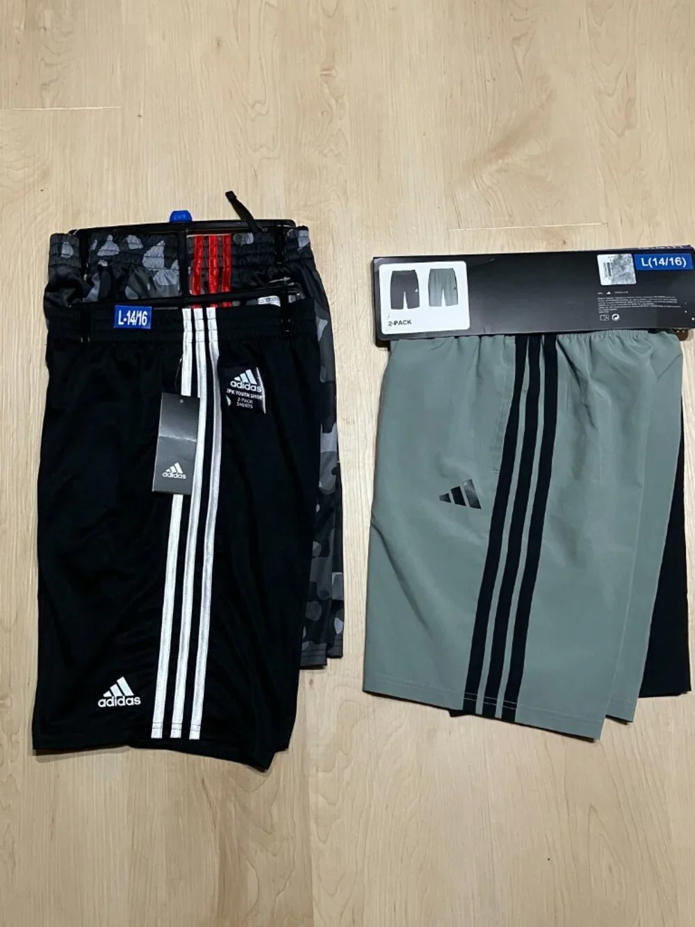 2 NWT adidas Youth Active Shorts 2 pk - L (14/16)